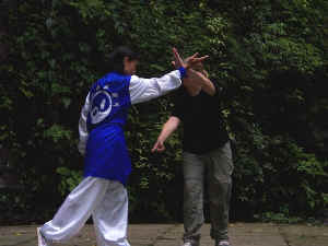 teaching aikido to gong fu master.JPG (71565 bytes)